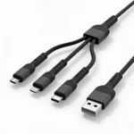 Cable Igoma Adaptador USBA - C y Lightning y Micro 1M Negro