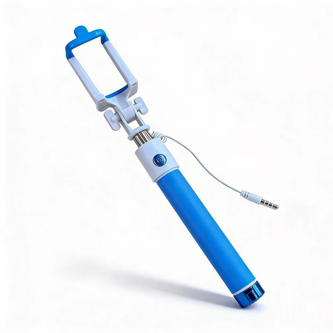 IG-CDC-SOP-ST12-AZU.1 Selfie Stick con Conector 3.5 Aux Azul - Image 1